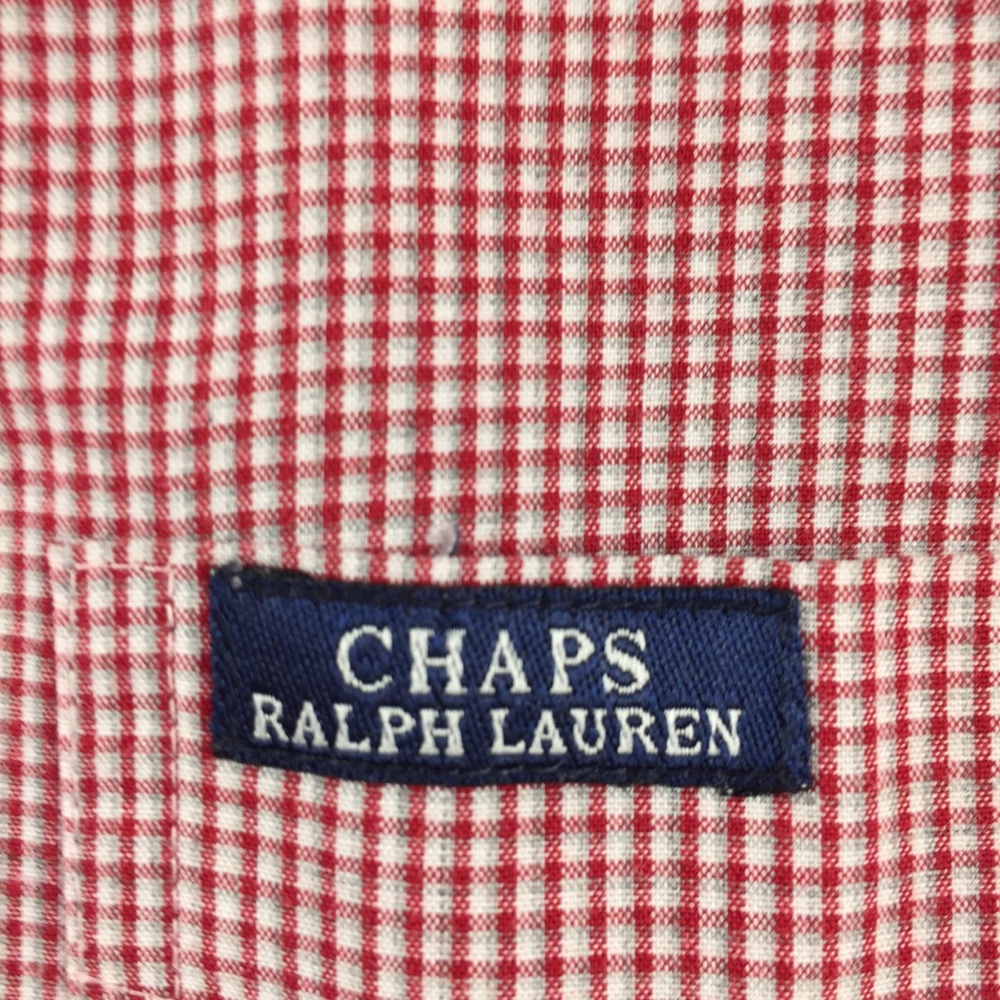 Chaps Ralph Lauren Mens Shirt Size L Button Down Long Sleeve Red White - Picture 4 of 4